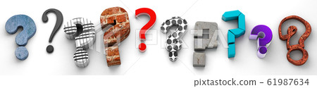 Many questions icon.3d illustration Many questions icon.3d illustration 61987634