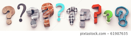 Many questions icon.3d illustration 61987635