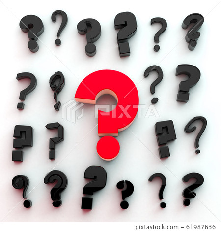 Many questions icon.3d illustration Many questions icon.3d illustration 61987636