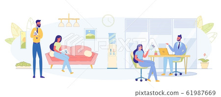 Presenting CV to HR Manager Flat Vector Concept 61987669