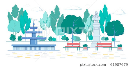 CLassic University Park with Fountain, Monument. 61987679
