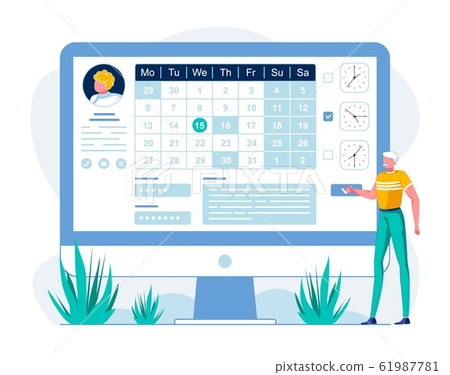 Telehealth Website User Flat Vector Illustration Telehealth Website User Flat Vector Illustration 61987781