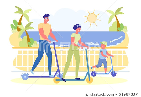 Happy Family Outdoors Fun and Sport Activity. 61987837