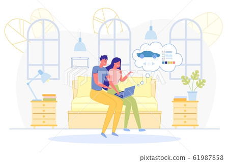 Advertising Poster, Couple Buying Shared Car. 61987858