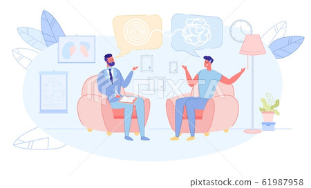 Patient in Psychologist, Psychotherapist Office 61987958