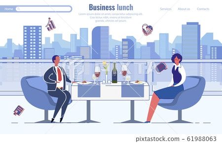 Business Lunch Ordering Service Flat Landing Page Business Lunch Ordering Service Flat Landing Page 61988063