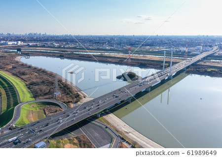 Aerial view Saiko and Tokyo Outer Ring Expressway Kotama Ohashi 61989649