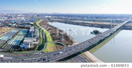 Aerial view Saiko and Tokyo Outer Ring Expressway Kotama Ohashi Aerial view Saiko and Tokyo Outer Ring Expressway Kotama Ohashi 61989653