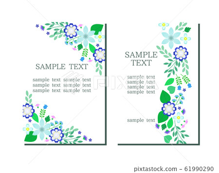 藍色植物插圖背景 61990290
