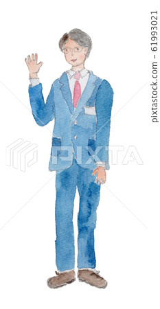 商務人士舉起手水彩 商務人士舉起手水彩 61993021