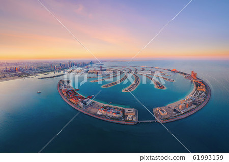 Aerial view of The Palm Jumeirah Island, Dubai 61993159