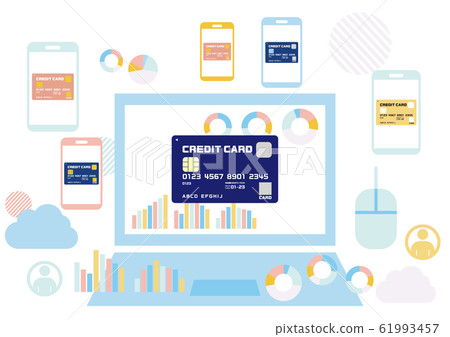 Credit card, PC and smartphone - Stock Illustration [61993457] - PIXTA