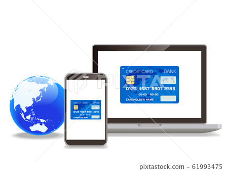 Credit cards and personal computers, smartphones and networks that can be used for cashless payments Credit cards and personal computers, smartphones and networks that can be used for cashless payments 61993475