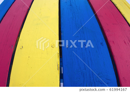 multicolor painted wood table red yellow blue 61994167
