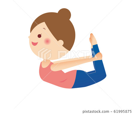 Yoga woman bow pose 61995875