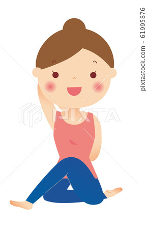 Yoga woman fish king pose 61995876