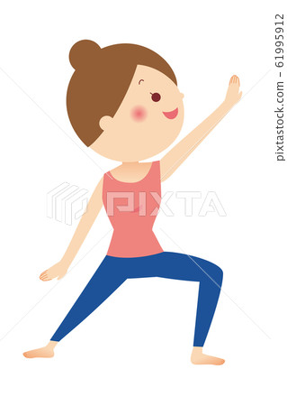 Woman doing yoga Pose of hero looking up to heaven 61995912