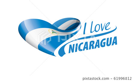 National flag of the Nicaragua in the shape of a heart and the inscription I love Nicaragua. Vector illustration National flag of the Nicaragua in the shape of a heart and the inscription I love Nicaragua. Vector illustration 61996812