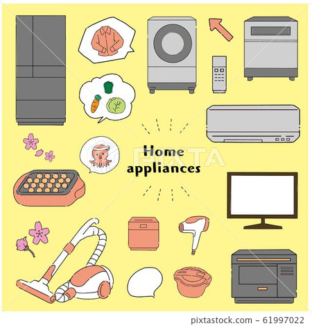 Illustration of simple and cute home appliance material in handwriting style Illustration of simple and cute home appliance material in handwriting style 61997022