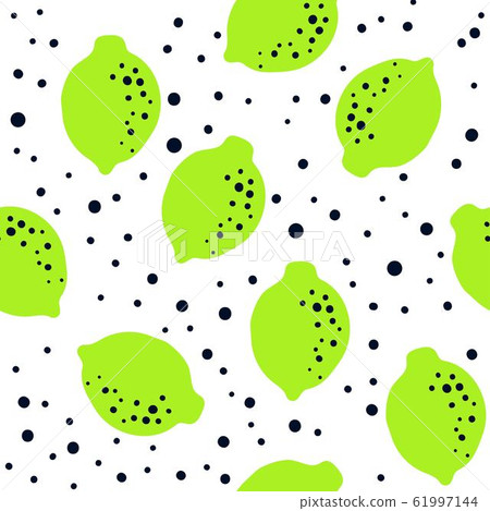 Lime fruit pattern. Seamless background or citrus wallpaper. Repeated design great for kitchen and 61997144
