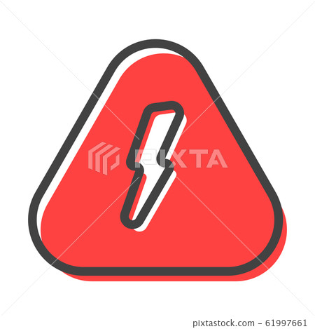Lightning electric danger triangular sign vector 61997661