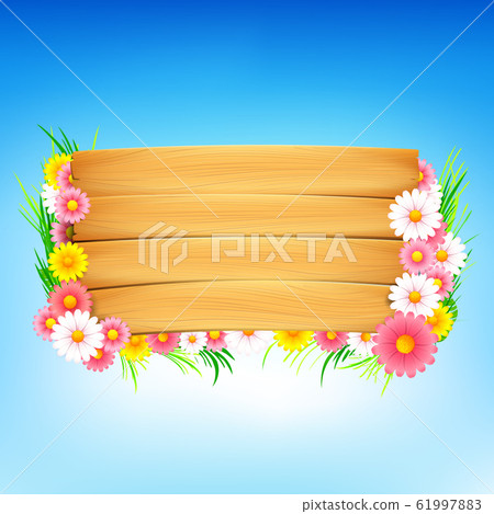 Colorful flower and wooden spring background 001 Colorful flower and wooden spring background 001 61997883