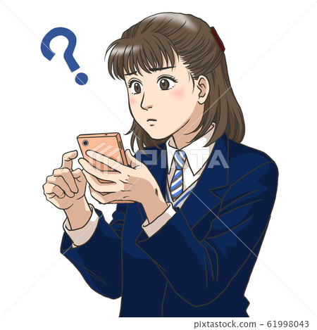 使用智能手機的高中女生 使用智能手機的高中女生 61998043