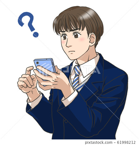 High school boy using smartphone 61998212