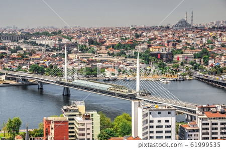 Top view of Istanbul city and Ataturk Bridge in 61999535