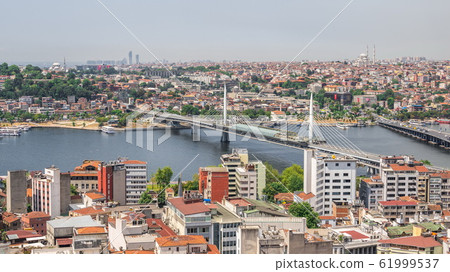 Top view of Istanbul city and Ataturk Bridge in 61999537