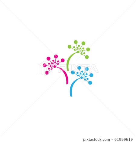 DANDELION FLOWER LOGO VECTOR TEMPLATE 61999619