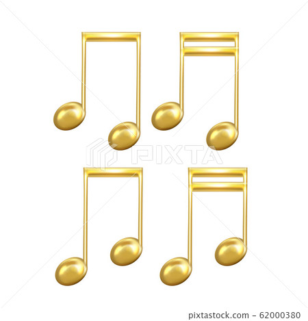 Musical Notes Symbols In Golden Color Set Vector 62000380