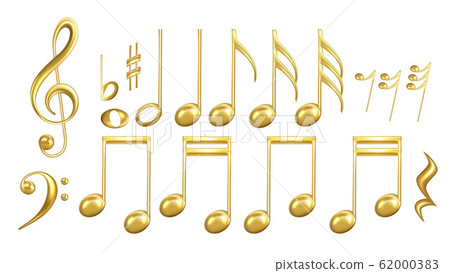 Musical Notes Symbols In Golden Color Set Vector Musical Notes Symbols In Golden Color Set Vector 62000383