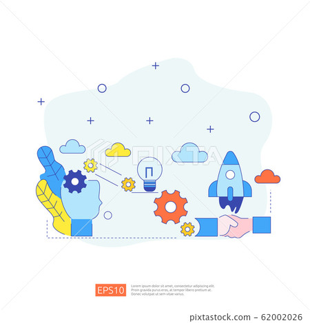 brainstorming innovation idea process and creative - Stock Illustration ...