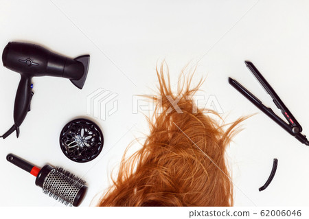 Barber set with tools and equipment, isolated on white 62006046