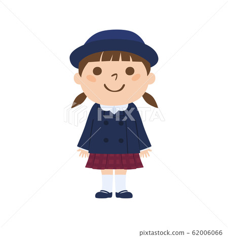 Illustration of a kindergarten student girl in uniform. 62006066