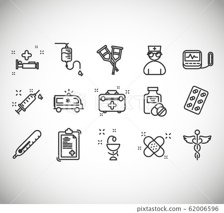 Line icons set of hospital - Stock Illustration [62006596] - PIXTA
