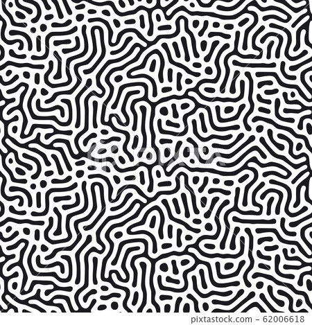 Modern organic background with rounded lines. Structure of natural cells, maze, coral. Black and white vector seamless patterns with diffusion reaction. Linear design with biological shapes. Modern organic background with rounded lines. Structure of natural cells, maze, coral. Black and white vector seamless patterns with diffusion reaction. Linear design with biological shapes. 62006618
