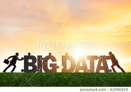 Big data concept with jigsaw puzzle pieces 62006829