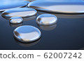 Droplets of liquid metal - mercury. 3D rendered 62007242