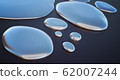 Droplets of liquid metal - mercury. 3D rendered 62007244
