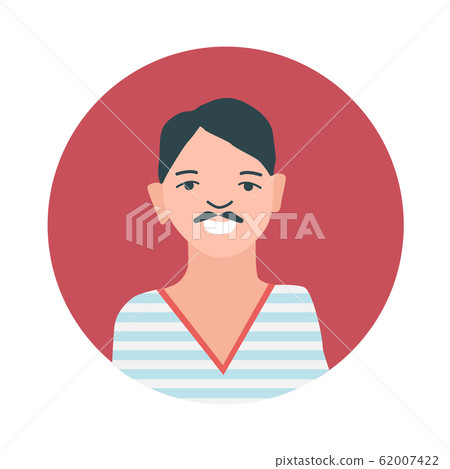 Colourful male face circle in flat style 62007422