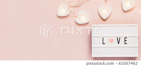 Pastel Valentine's day decoration. Word love on Pastel Valentine's day decoration. Word love on 62007462
