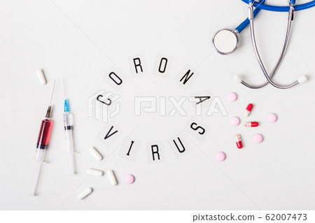 Coronavirus treatment concept. Various pills, 62007473