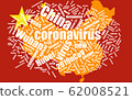 Wuhan coronavirus pandemic concept in word tag 62008521