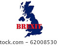 UK Brexit concept in word tag on blue british map 62008530