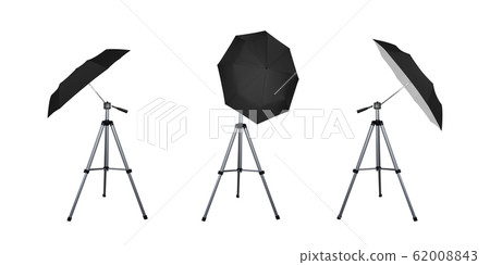Black umbrella reflectors set for flash. 62008843