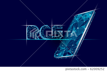 RCS 3D inscription. Polygonal letters Rich Communication Services glowing light effect. Cyberspace innovation web communication online app. Digital messenger media concept vector illustration RCS 3D inscription. Polygonal letters Rich Communication Services glowing light effect. Cyberspace innovation web communication online app. Digital messenger media concept vector illustration 62009252