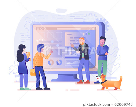 Presenting Web Site Design Concept in Flat Presenting Web Site Design Concept in Flat 62009743