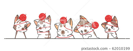 Adorable cats with yarn banner Adorable cats with yarn banner 62010199